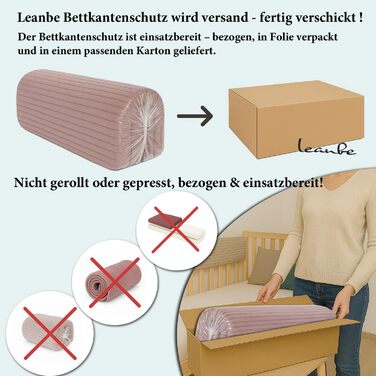 Захист для ліжечка дитячого Bettkantenschutz 90 см, світло-сірий з кордом - бортик-подушка від випадання