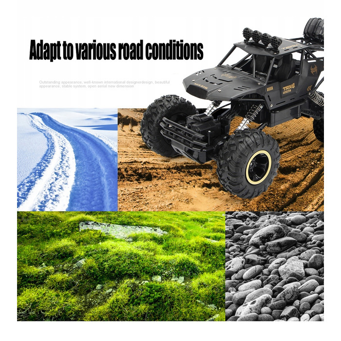 Радіокерований позашляховик 4WD 1:12, металевий, з LED-підсвіткою