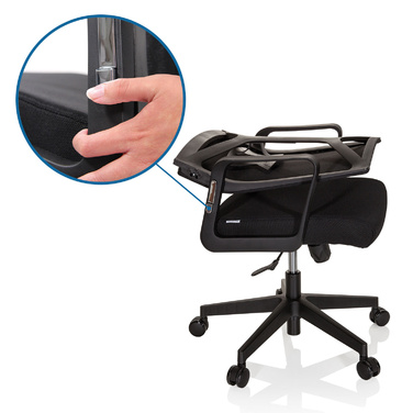 Офісне крісло / поворотне крісло ENCO Mesh Black Foldable hjh OFFICE