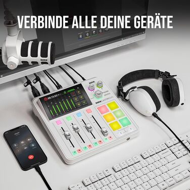 RØDE RØDECaster Duo: Комплект для подкастів, стрімінгу та музичного продакшну (Blanche)