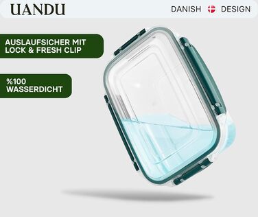 Набір контейнерів для зберігання продуктів Uandu Lock & Fresh 16 шт, герметичні пластикові контейнери з кришкою, для їжі, для мікрохвильовки та морозильної камери, жовті