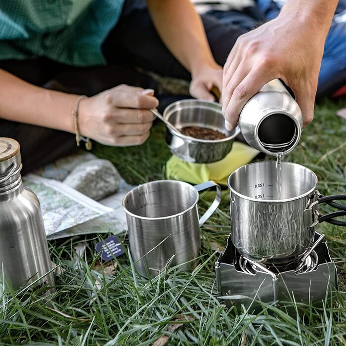 Набір посуду Tatonka Cookset Regular 16 x 9 см з нержавіючої сталі для туризму та кемпінгу