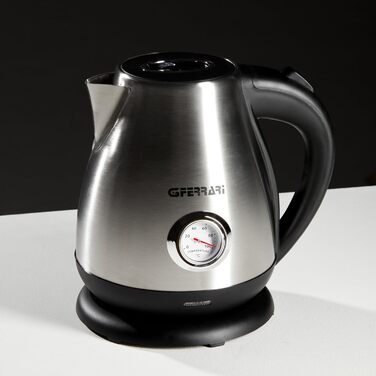 Електрочайник G3 Ferrari G10096, 1,7 л, сталь, 2200 Вт, бездротовий, з віконцем, сірий