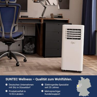 Мобільний кондиціонер SUNTEC Comfort 7.0 Eco R290, 2050 Вт, 7000 BTU, з відводом повітря, охолоджувач і осушувач для кімнат до 25 м², тиха робота, для дому та офісу