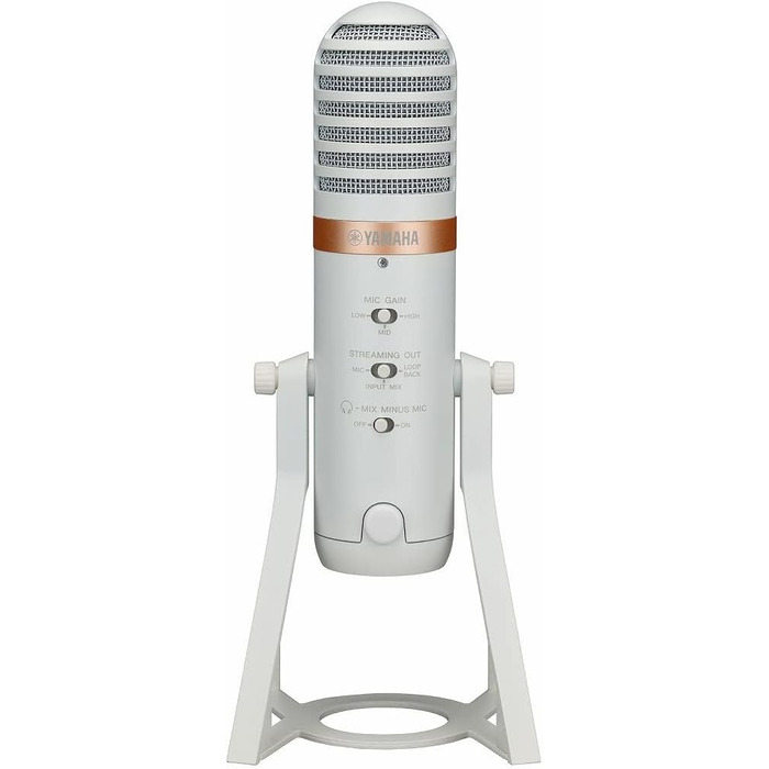 Yamaha AG01 USB конденсаторний мікрофон для стрімінгу, білий, високоякісний звук, для Windows, Mac, iOS, Android
