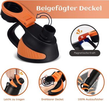 Спортивна термопляшка Fjbottle з нержавіючої сталі з магнітною кришкою, герметична та без BPA, для води та газованих напоїв, чорна, 400 мл