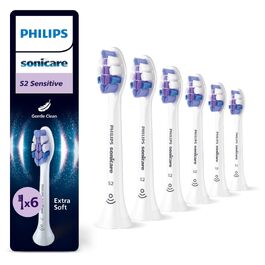 Смінні насадки для електричної зубної щітки Philips Sonicare S2 Sensitive, білі, 6 шт, HX6056/87
