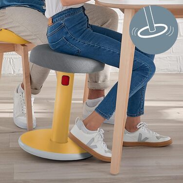 Ергономічний стілець Leitz Active Ergo Cosy, регульований по висоті 46-79 см, жовтий, для офісу, модель 65180019