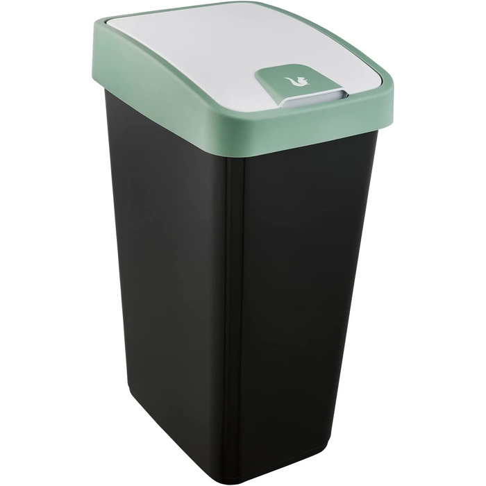 Преміум сміттєвий бак keeeper з фліп-кришкою, Soft Touch, 45 л, Nordic Green