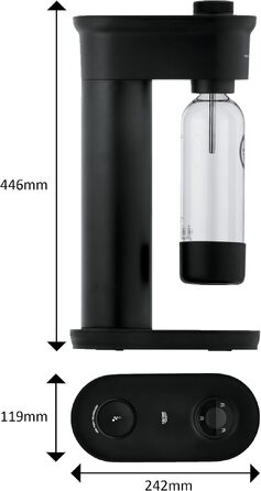 Сифон для газування води GROHE Blue Fizz Starter Set, чорний (3 рівні газування, пляшка 0.85л, CO2-дисплей), 31943K00