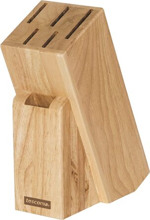 Блок для ножів і ножиць Tescoma, дерев'яний, бежевий, 16x8x21 см