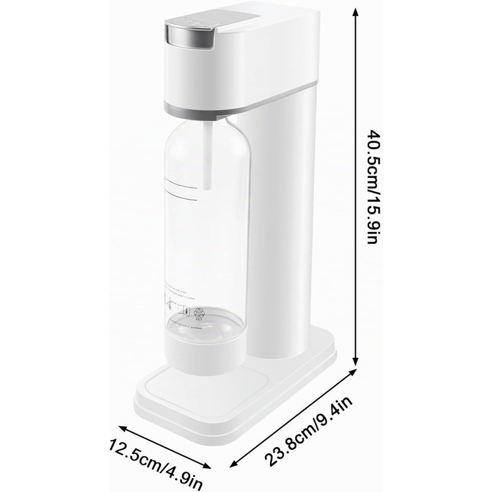Сифон для газування води Sodastream (система Sodamaschine) з пляшкою 1 л, чорний, висота 40,5 см