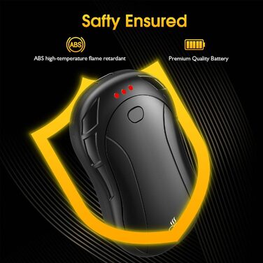 Електричні грілки для рук 2 шт. FANDLISS, 6000mAh, USB, для кемпінгу, полювання, гольфу, чорний
