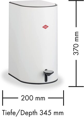 Смітник Wesco Step Boy, 9 л, чорний матовий, металевий, з педаллю