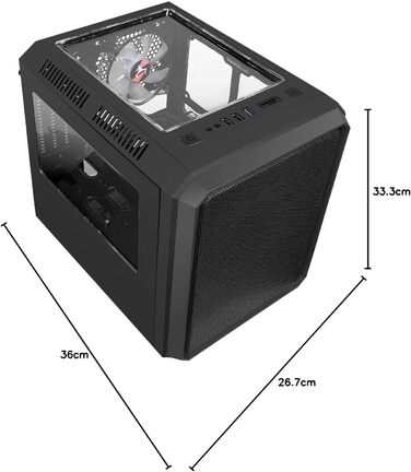 Корпус для ПК iTek QBO 8 EVO Micro ATX з ARGB вентиляторами, USB 3.0, кардрідером, трьома прозорими вікнами, чорний
