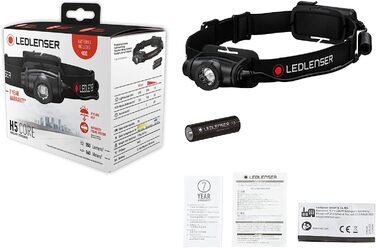 Налобний ліхтар Ledlenser H5 Core, 350 люмен, IP67, фокусування, на батарейках AA, дальність 160 м