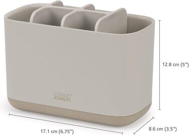 Набір для ванної кімнати Joseph Joseph Bathroom Beauties: миска, тримач для зубних щіток та дозатор мила, нержавіюча сталь, бежевий