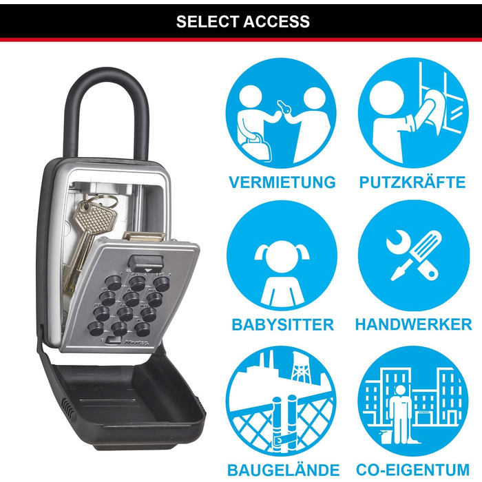 Сейф для ключів Master Lock з кнопковим кодом для зовнішнього встановлення, металевий кейс (11.7 x 7.9 x 5.2 см)