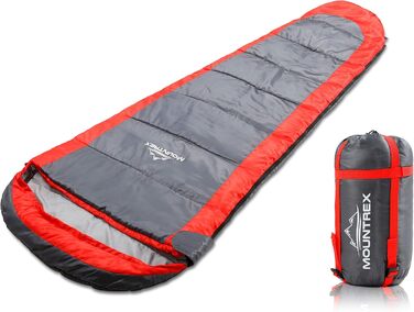 Спальний мішок MOUNTREX ультралегкий та компактний 850г, літній, мумія 205x75см, для підлітків і дорослих, з бонусною подушкою, для туризму та кемпінгу