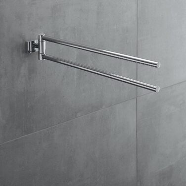 Двоплечий тримач для рушників Duravit Karree, настінний, поворотний, 45 см, хром