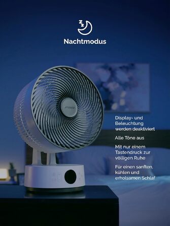 Вентилятор підлоговий MeacoFan Sefte®: тихий (25 дБ), з пультом, дисплеєм, 3D-коливаннями, таймером, нічний режим, для спальні та вітальні, 3 роки гарантії