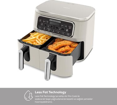Аерофритюрниця Karaca Air Cook Duo Hausmannskost XXXL 8 л, для 8 осіб, Starlight