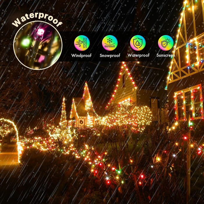 Світлодіодна гірлянда MAGGIFT 400 LED (30м), теплий білий колір, з пультом та таймером, 8 режимів, водонепроникна IP44 для вулиці, саду та дому