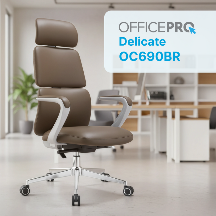 Крісло офісне OfficePro Delicate OC690BR Brown PVC
