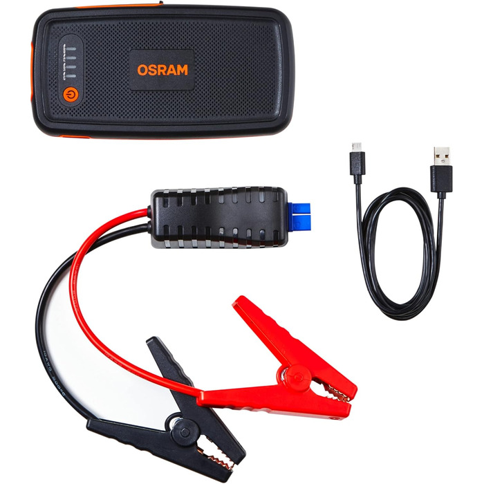 Osram BATTERYstart 400: Літієвий пусковий пристрій 2000A 12V з Powerbank для бензинових та дизельних двигунів (до 8л/4л), 16800mAh