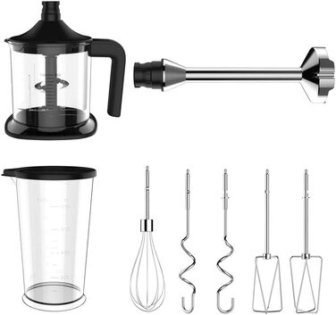 Ручний міксер GASTROBACK 40983 Design Pro, 500 Вт, 5 швидкостей, турборежим, алюмінієвий корпус, сріблясто-чорний