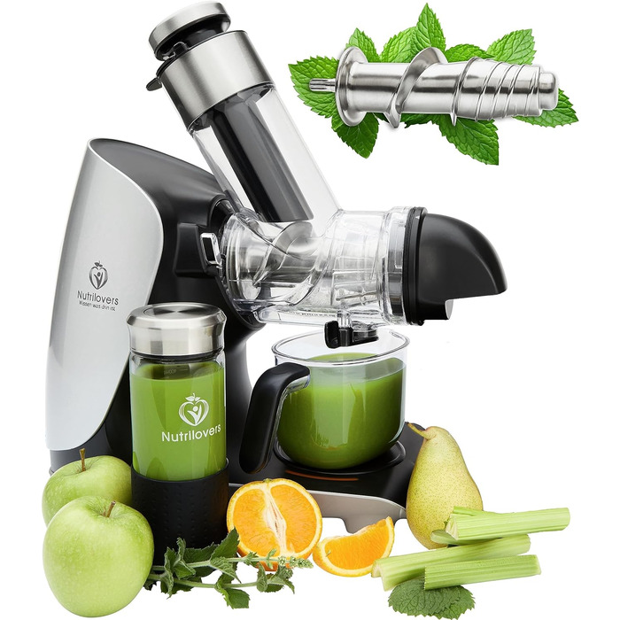 Електрична шнекова соковижималка GREEN-PRESS з нержавіючої сталі 304, BPA-free, для овочів, фруктів і селери, німецький бренд, тест-переможець 2023 року