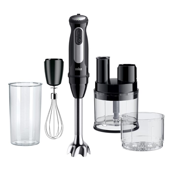 Блендер занурювальний Braun MultiQuick 5 MQ 50236 (білий, 1000 Вт) – з насадками, 21 швидкість, Turbo, нержавіюча сталь, EasyClick, SplashControl