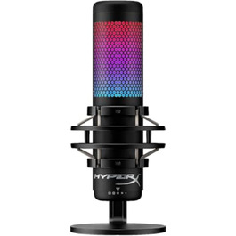 HyperX QuadCast S – RGB USB конденсаторний мікрофон для ПК, PS4, Mac, із захистом від вібрацій та ударів, поп-фільтром, для ігор, стрімінгу, подкастів, Twitch, YouTube, Discord