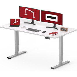 Електричний стіл SANODESK з регулюванням висоти, тиха робота, 120x80 см, ергономічна стільниця, подвійний мотор