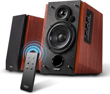 Акустична система Edifier R1700BT: активні полочні колонки з Bluetooth, цифровим та аналоговим входами, корпус із натурального дерева, з пультом ДК