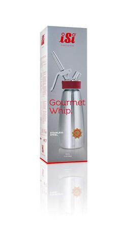 Сифон для збивання вершків iSi Gourmet Whip Plus 500 мл з нержавіючої сталі, для вершків, соусів, супів, еспум і десертів, сумісний з капсулами iSi