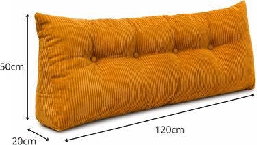Подушка для спини та читання Chilly Pilley® з підтримкою, 120x50x20 см, медовий колір