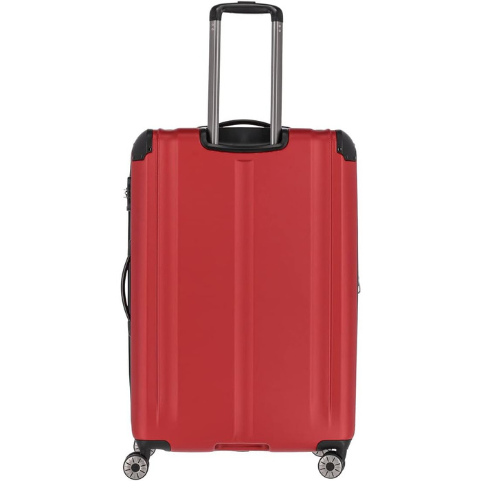 Велика валіза на 4 колесах Travelite CITY з жорстким корпусом, розширювана, з TSA-замком, стійка до подряпин, 77 см, 113-124 л, червона