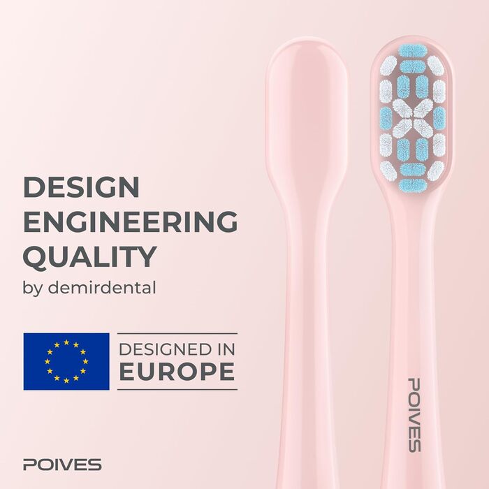 Електрична зубна щітка POIVES P1 Pro з датчиком тиску, 72000 рухів, гарантія до 4 років, 111 днів без ризику, тривалий час роботи, колір Midnight Blue (Perlmutt Rosa)