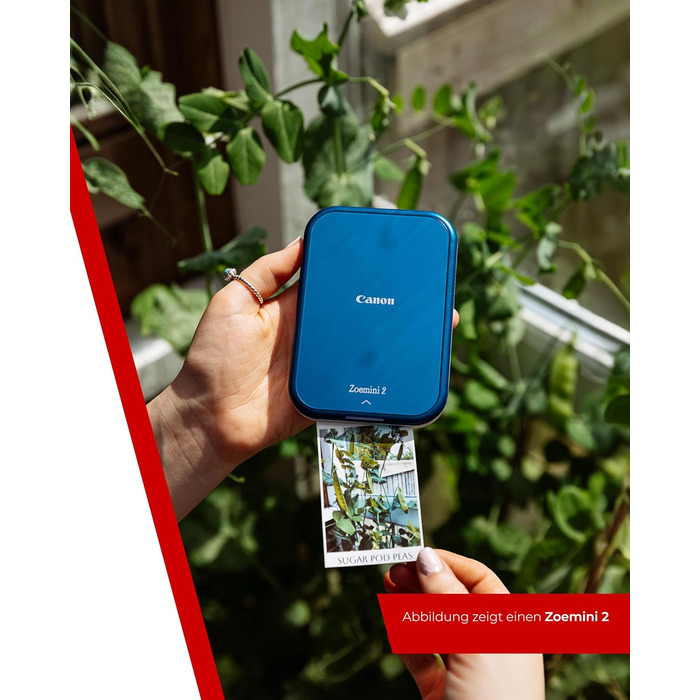 Canon Zoemini 2 Marineblau: Міні-принтер для фотографій, мобільний, компактний, з вбудованим акумулятором. Друкує фото 5x7,6 см зі смартфону/планшету. У комплекті: 20 шт. Zink паперу та 10 шт. круглих наліпок.