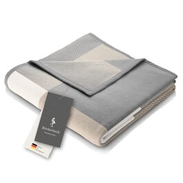 М'яка пледи-ковдра biederlack® Across Beige XXL, великий плед для дивана 220x240 см, бежевий