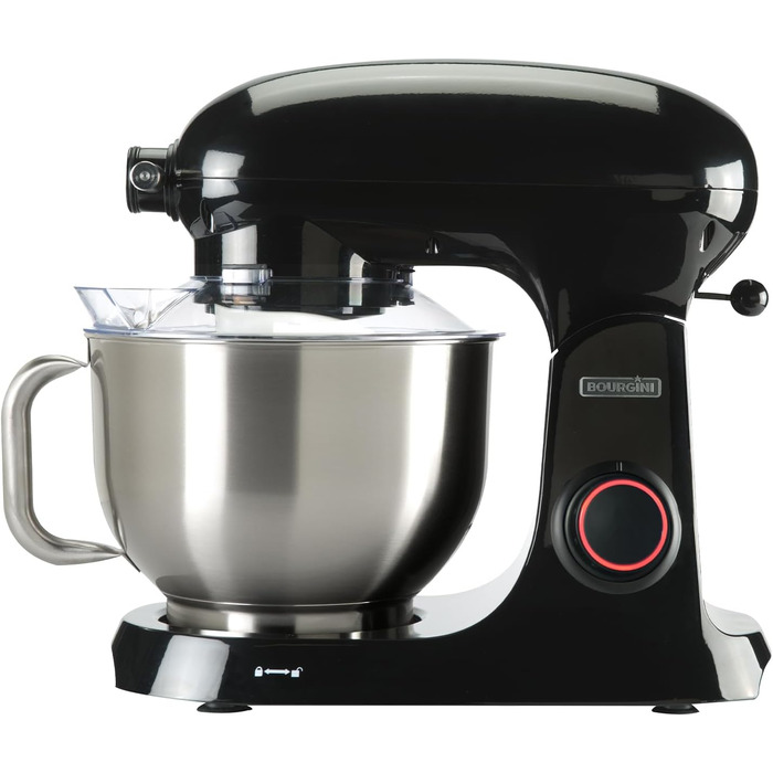 Кухонна машина BOURGINI Steel Kitchen Chef 5,5 л, 1800 Вт, ретро, чорна
