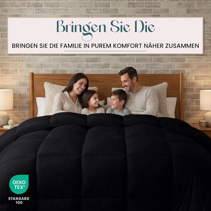 Зимова ковдра Utopia Bedding без чохла, тепла та пухнаста, 180x200 см, чорна