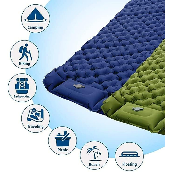 Надувний туристичний матрац Campingwise з вбудованим насосом, легкий і компактний, 200x70 см, модель 2023