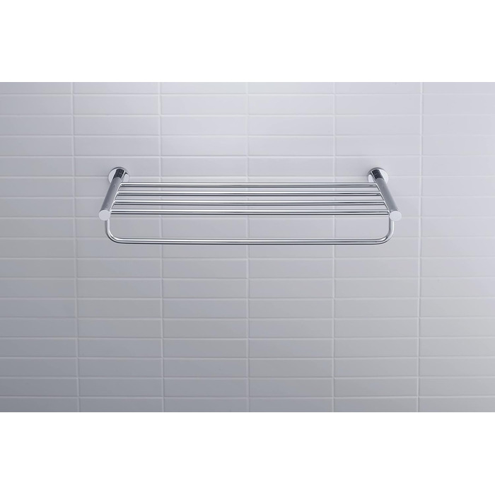 Полиця для рушників Duravit D-Code, настінна, 65 см, хромована, тримач для рушників у ванну, 650x220x112 мм