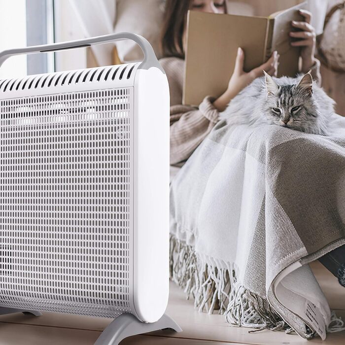 Електрообігрівач Duronic HV180 1800Вт з мікатермічним нагрівом, швидкий старт за 1 хвилину, енергоощадний, з термостатом для дому, офісу та спальні