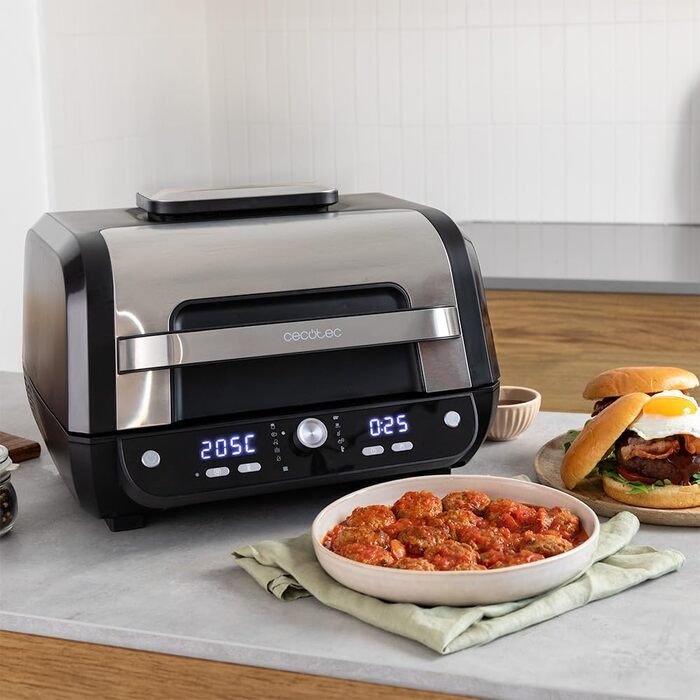 Аерофритюрниця-гриль Cecotec Cecofry FireDome 6000 без олії, 6 л, 2400 Вт, 6 режимів приготування, 4 рівні гриля, з термостатом та аксесуарами