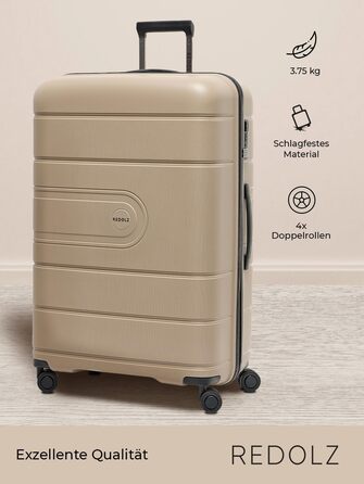 Валіза REDOLZ XL на 4 колесах 77 см, поліпропілен, TSA-замок