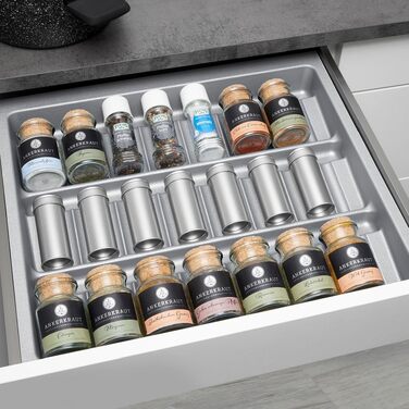 Органайзер для столових приборів та спецій Orga-Box 2 (461 x 409 мм) для корпусу 60 см, сріблясто-сірий