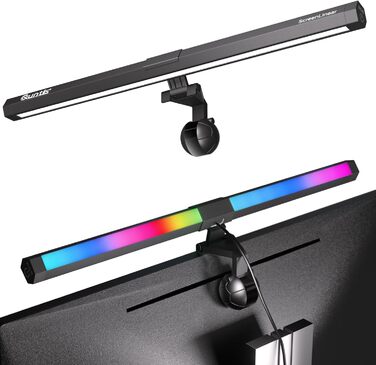 Світлодіодна лампа для монітора Quntis 40 см з RGB-підсвіткою, сенсорним керуванням, антиблакитним світлом, регульованою яскравістю та температурою кольору, USB, ігровий декор